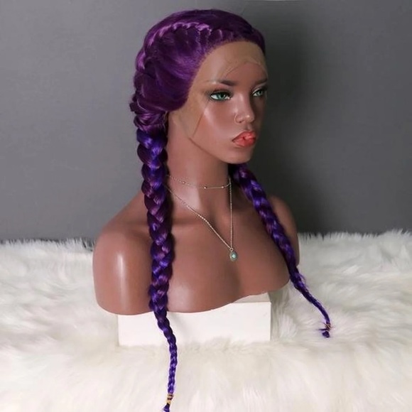 22” Purple braided lace front wig * NEW* - Picture 2 of 7